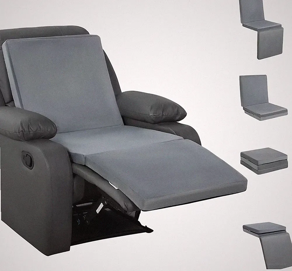 HOMBYS 3-In-1 Recliner Seat Cushion with Lumbar Support Pillow & Footrest, Multi
