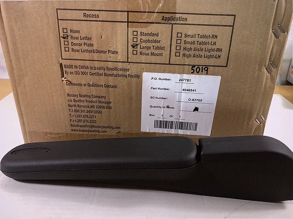 Hussey Seating Theater Seat Replacement Arm Rest 4046941 (5019)