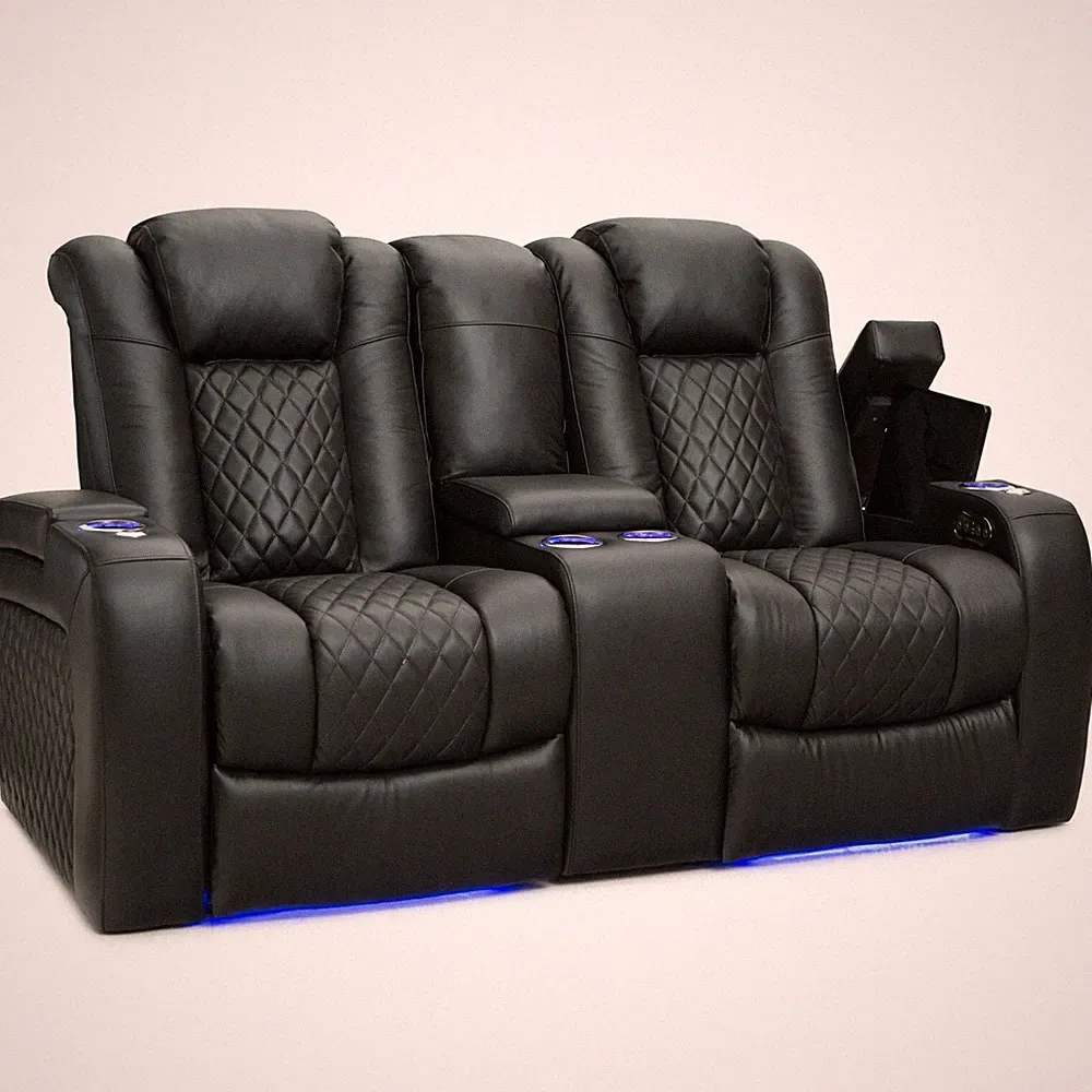 Seatcraft Anthem Leather Home Theater Seating Double Recliner Loveseat Seat