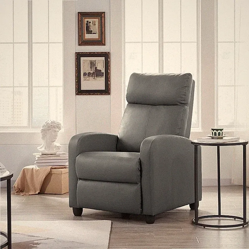 Single Recliner Chair PU Leather Sofa Padded Seat Club Chair Theater Seating