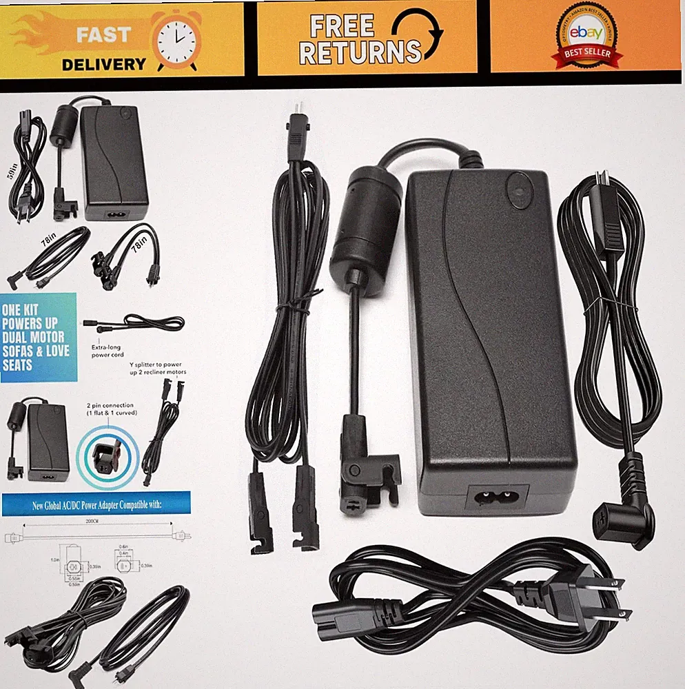 Universal Dual Motor Power Supply Transformer Kit - 29V 2A with AC Cord & Y Spli